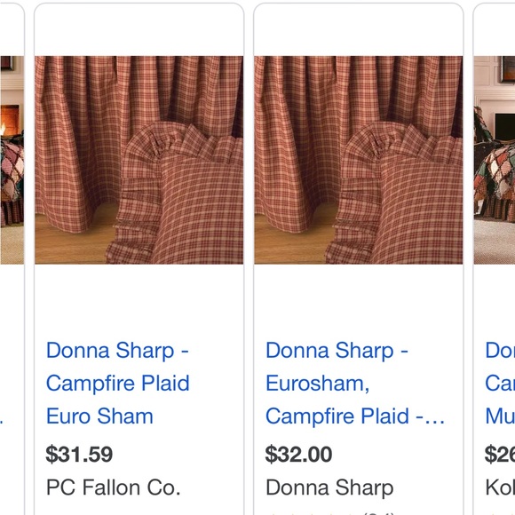 RUSTIC PRIMITIVE LODGE CAMPFIRE QUILTED COLLECTION FROM DONNA SHARP Euro Sham - Picture 3 of 7